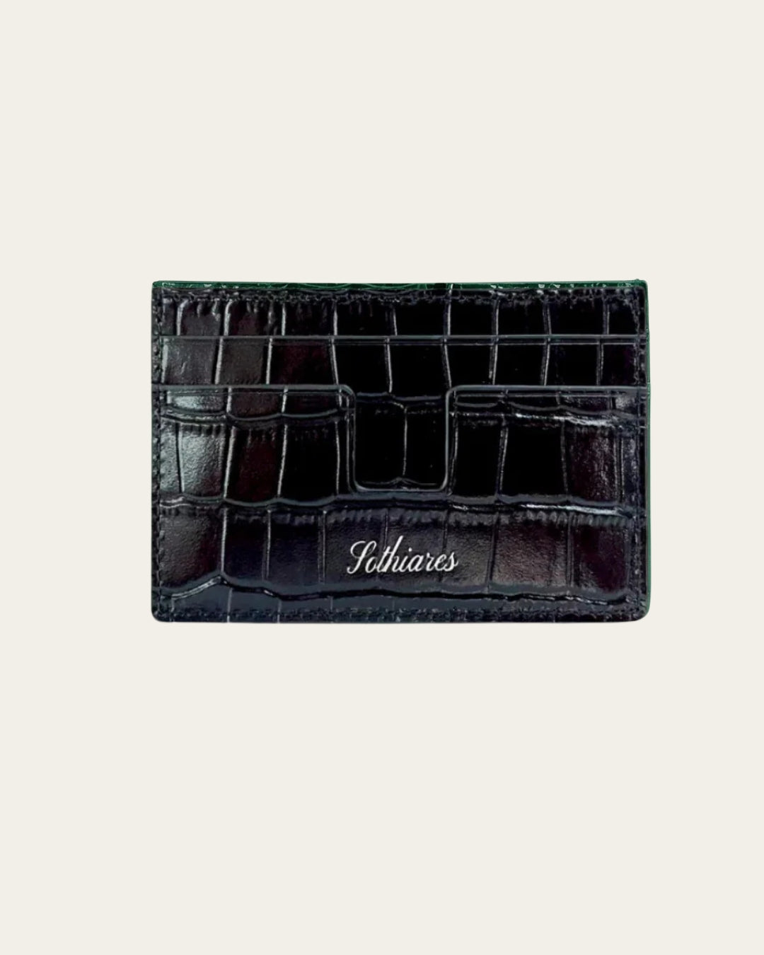 Crocodile Embossed Cardholder | Black – Sothiares