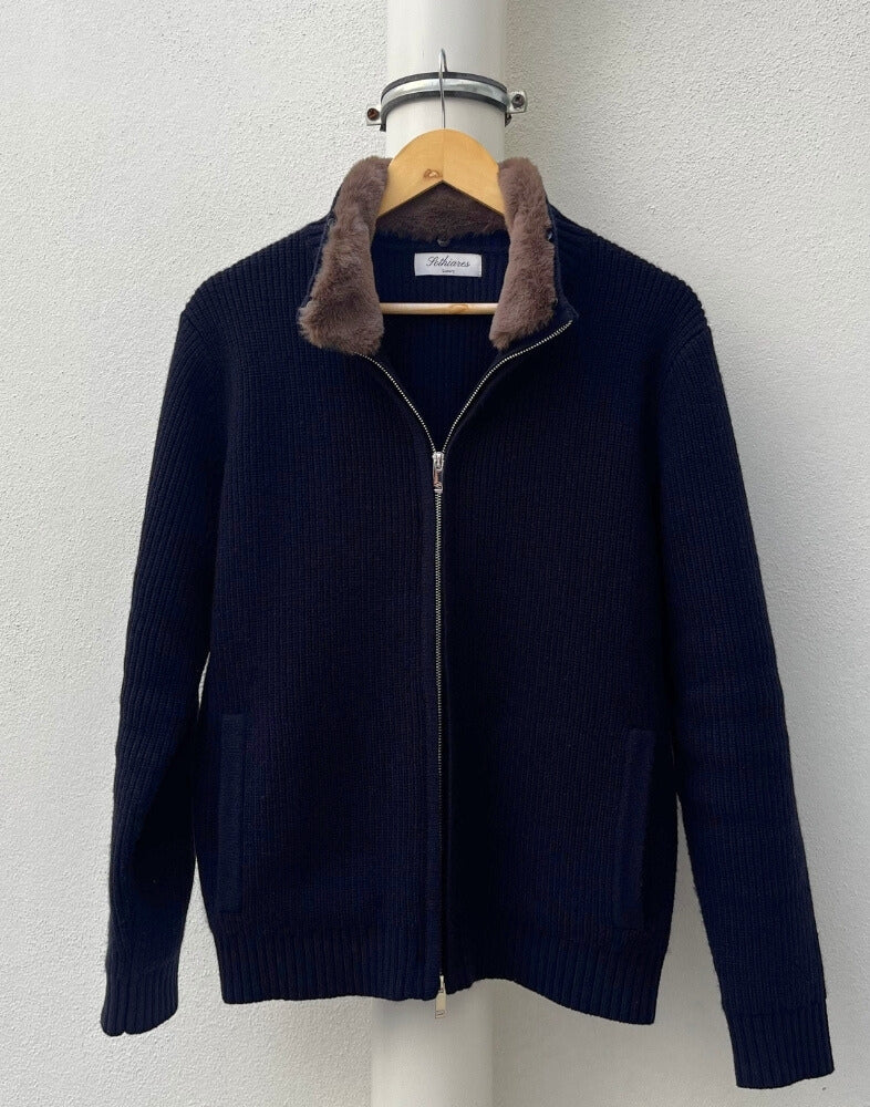 Fur Lined Wool Blouson Navy