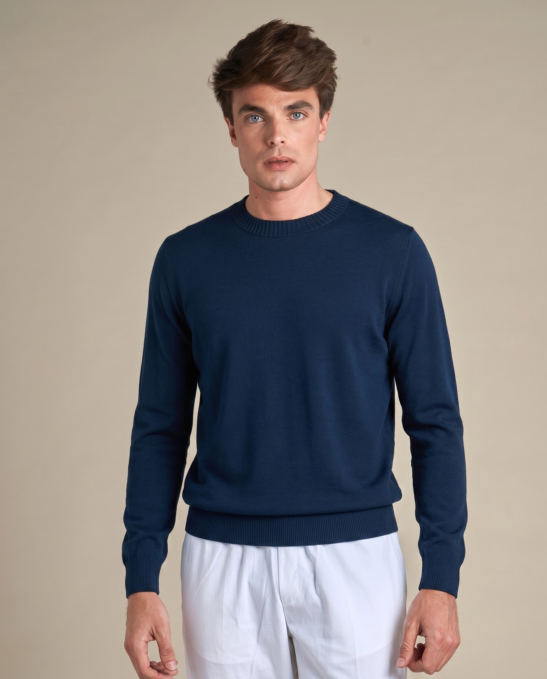 Classic Cotton Crewneck, Royal Blue | Sothiares