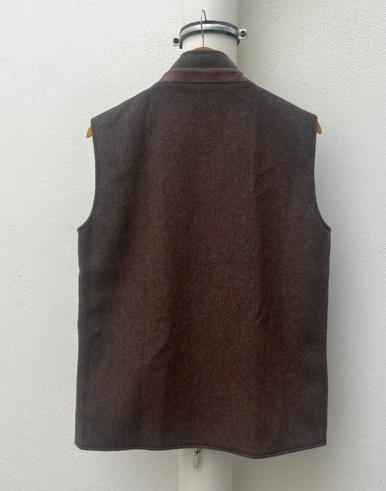 Brown Reversible Wool Gilet