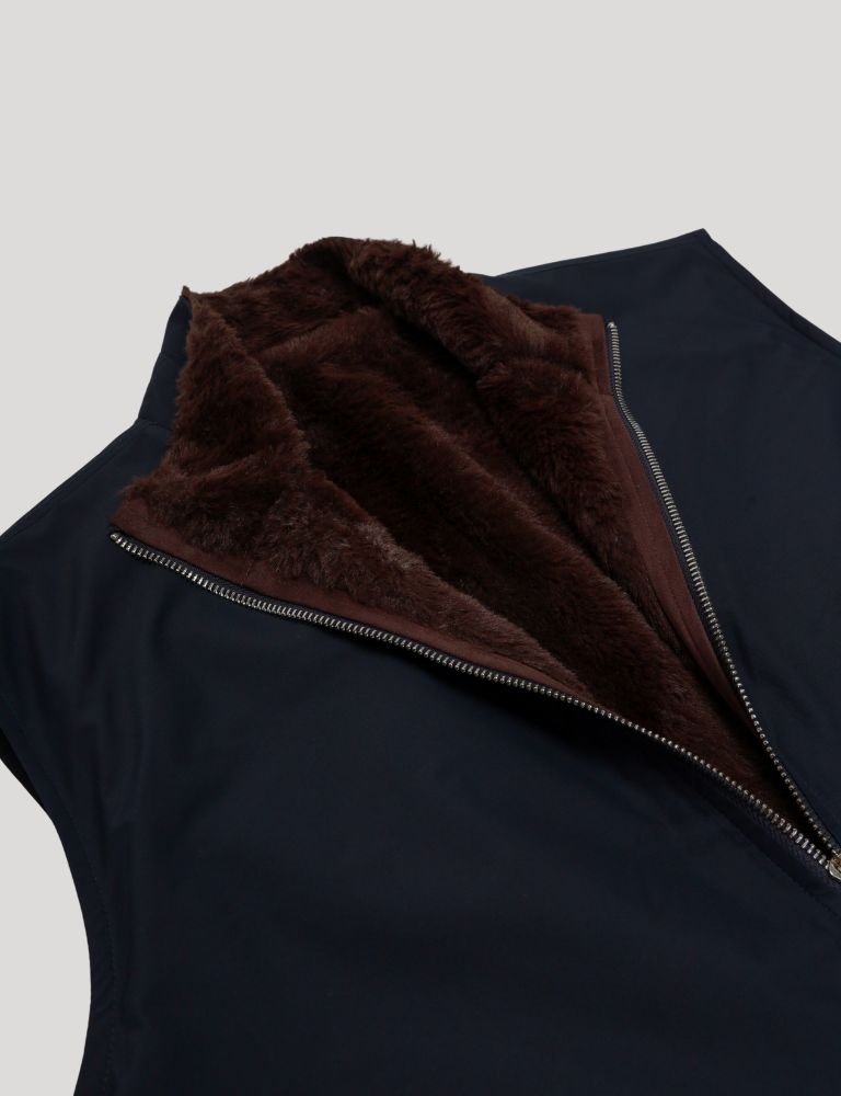 Fur Lined Gilet | Navy