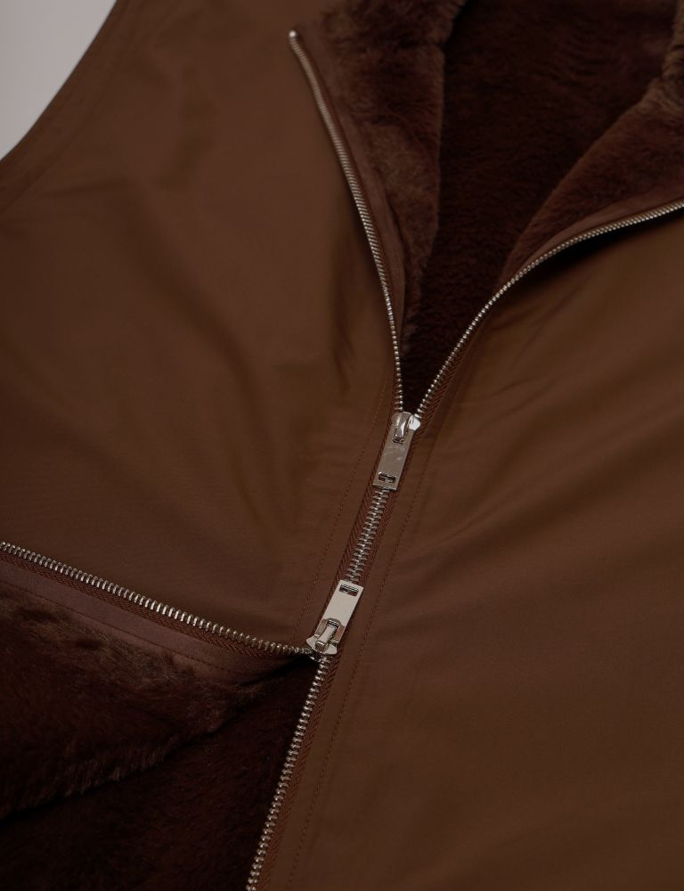 Fur Lined Gilet | Brown