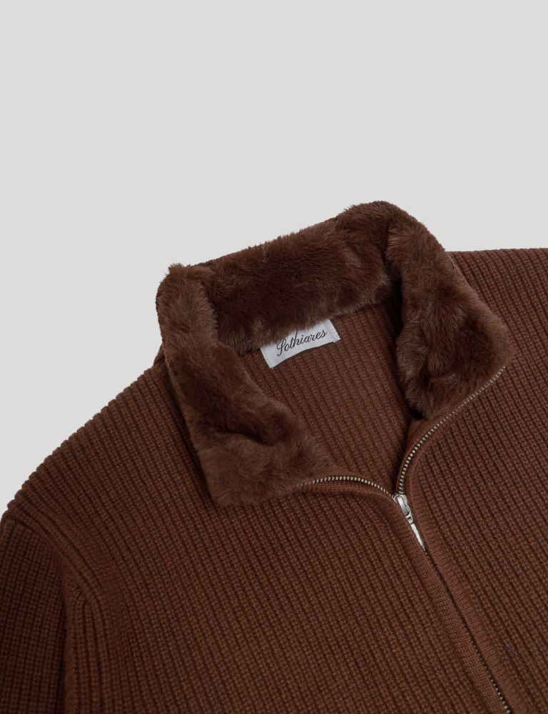 Fur Collar Wool Blouson | Brown