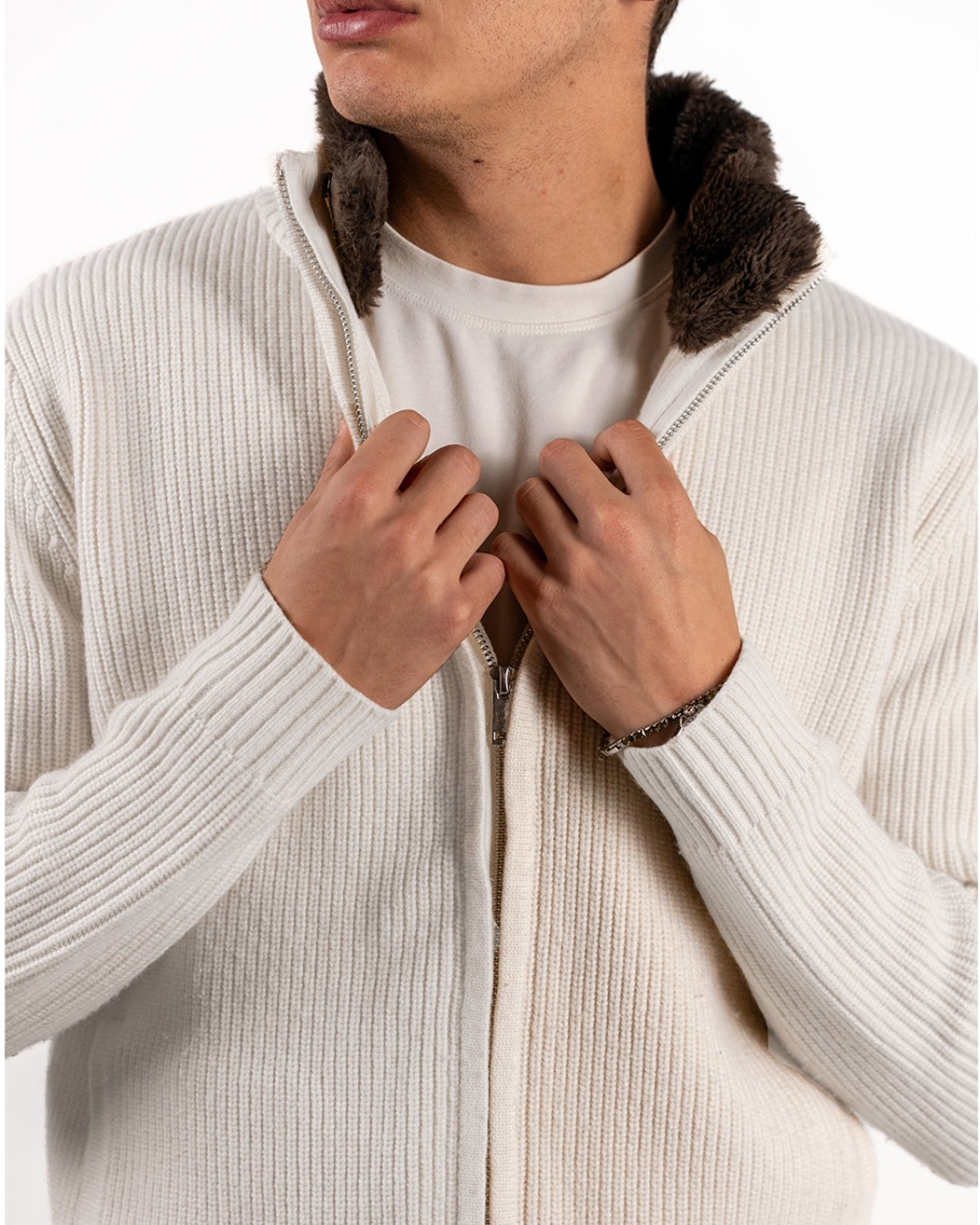 Fur Collar Wool Blouson | Beige