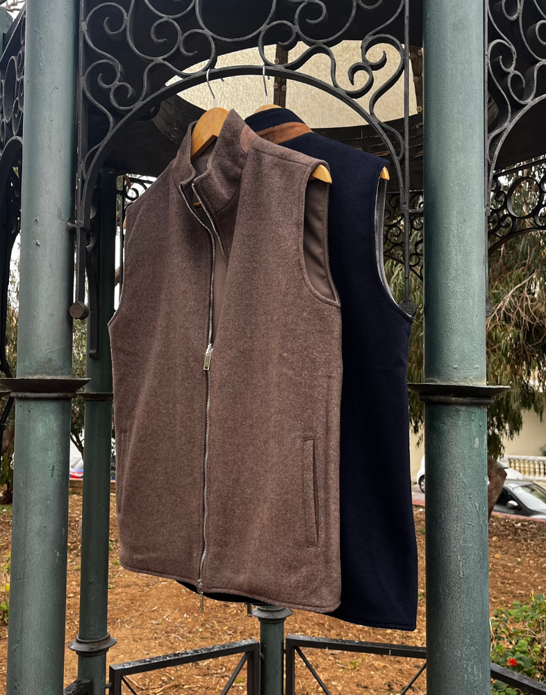 Navy Reversible Wool Gilet