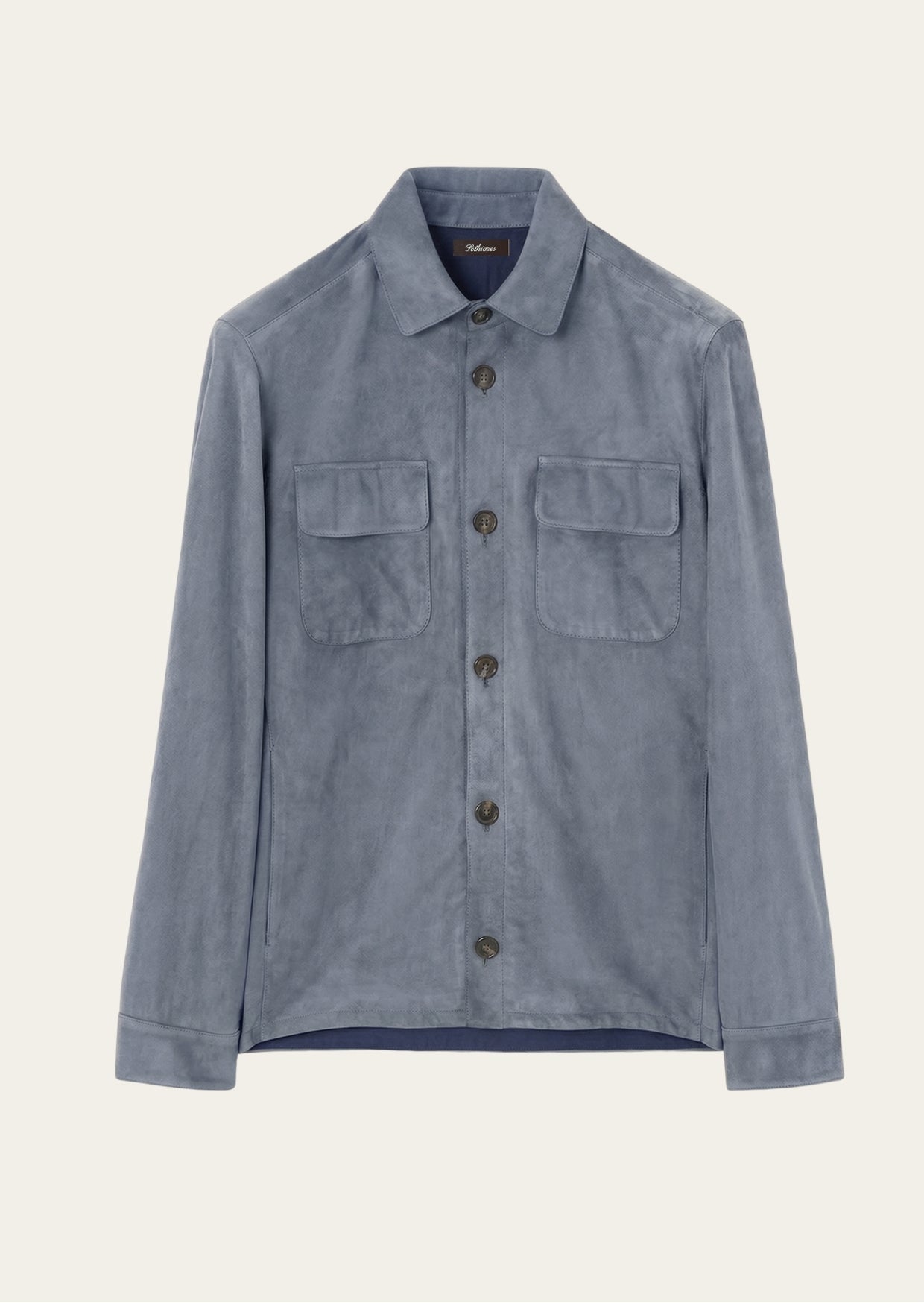 Faux Suede Overshirt | Sky Blue
