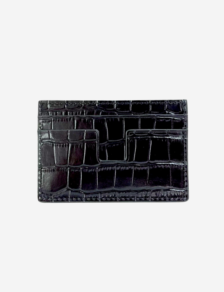 Crocodile Embossed Cardholder | Black