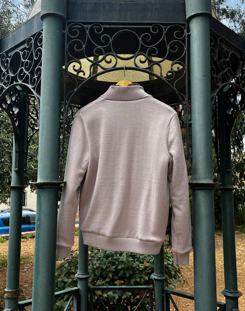 Beige Full Fur Wool Cardigan