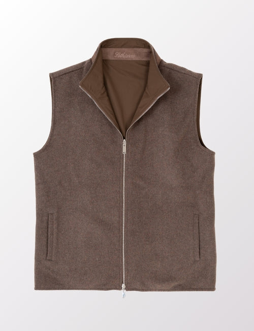 Brown Reversible Wool Gilet