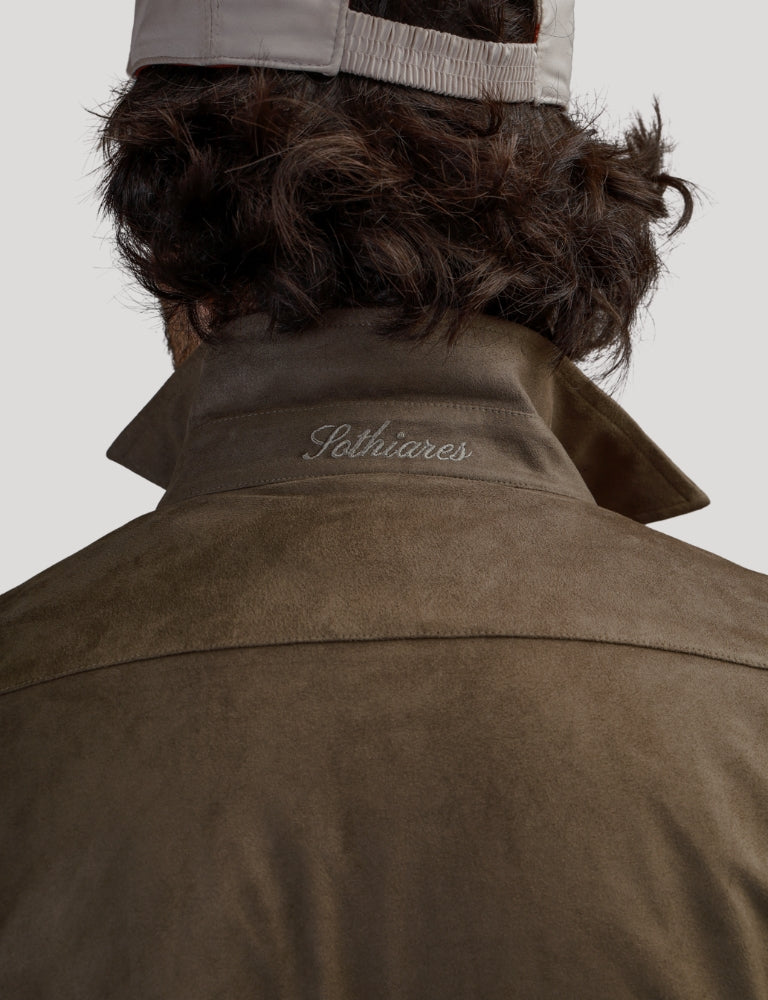 Faux Suede Overshirt | Green