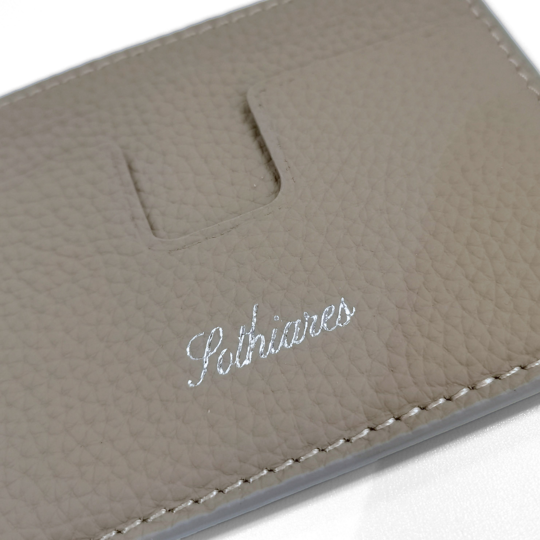 Sothiares Taupe Leather Cardholder