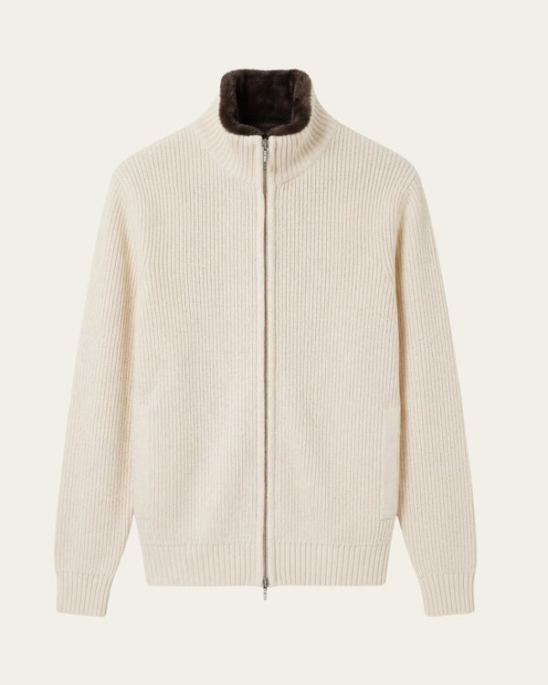 Fur Collar Wool Blouson | Beige