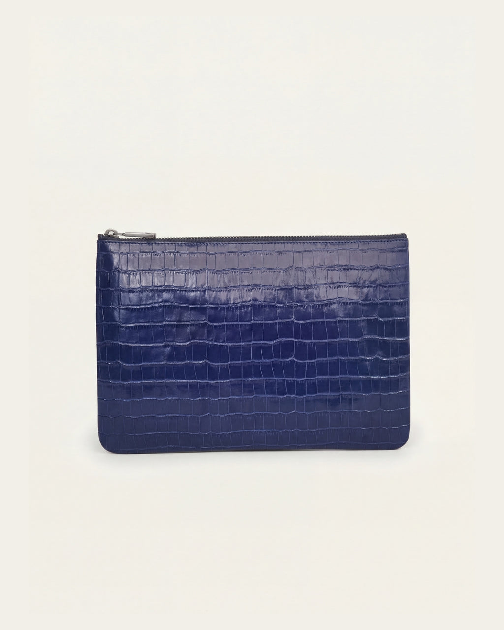 Crocodile Embossed Pouch | Navy