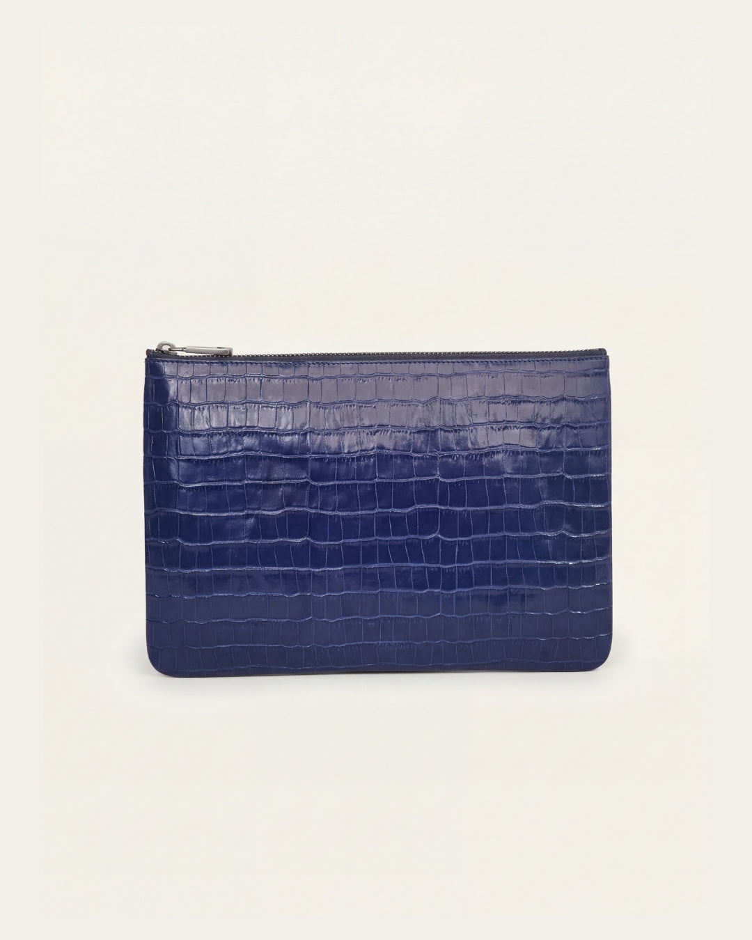 Crocodile Embossed Pouch | Navy