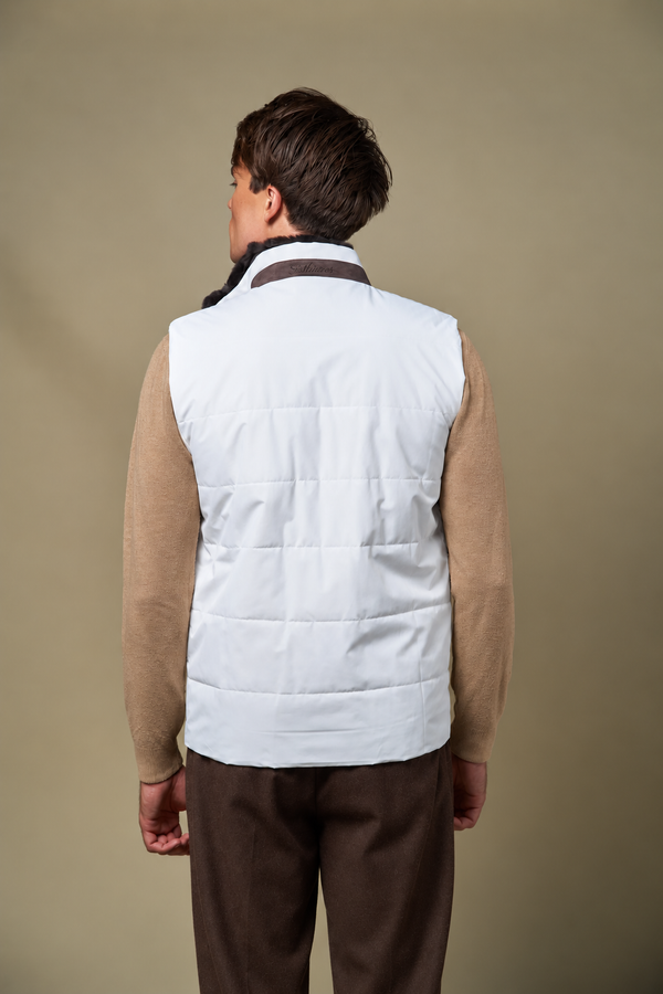 Fur Collar Gilet | White
