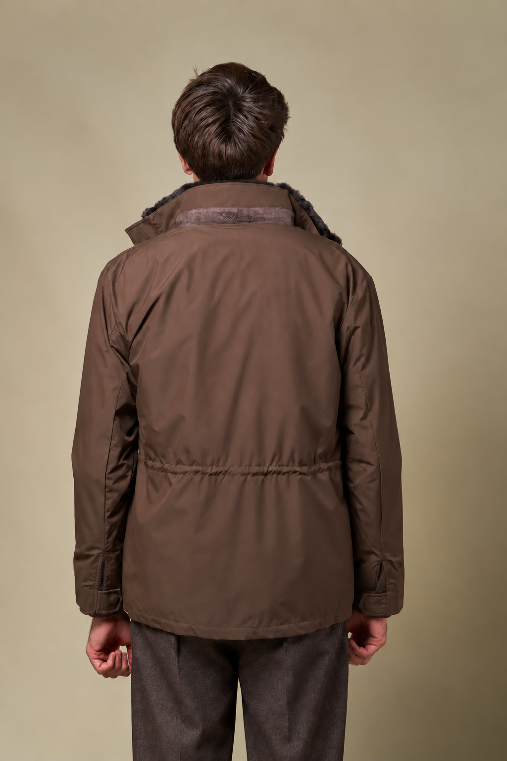 Technical Fur Collar Field Jacket | Brown