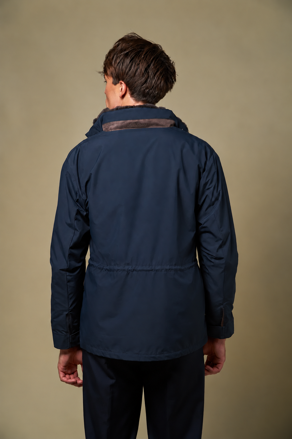 Technical Fur Collar Field Jacket | Navy