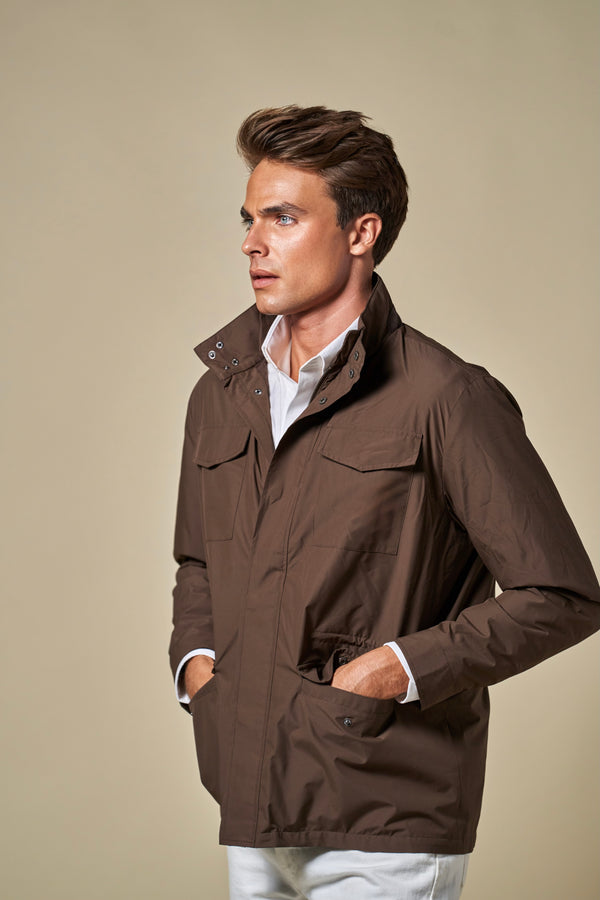 Technical Fur Collar Field Jacket | Brown