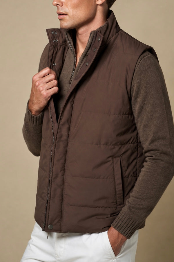 Fur Collar Gilet | Brown