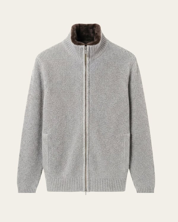 Fur Collar Wool Blouson | Grey