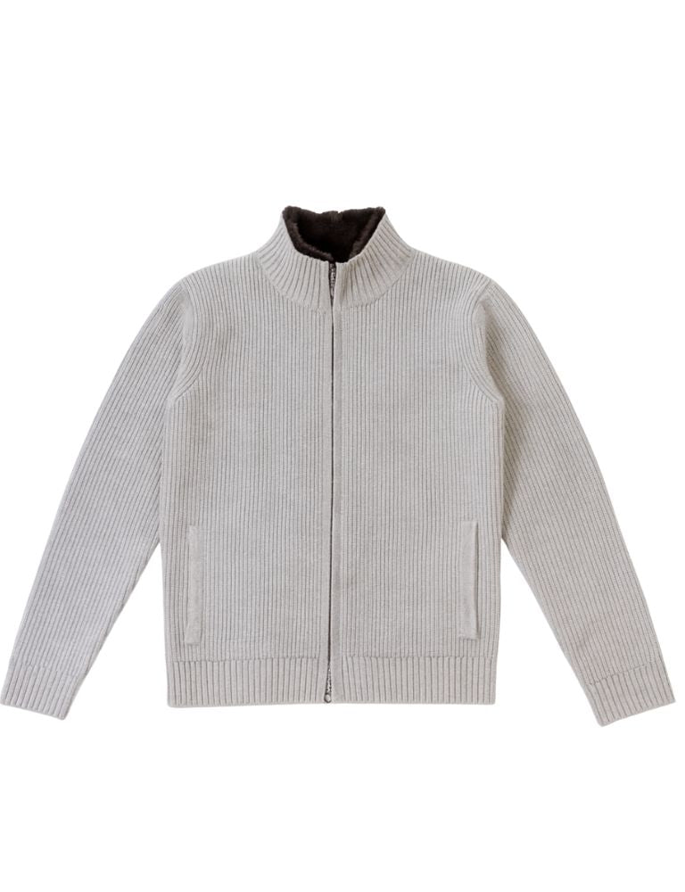 Fur Collar Wool Blouson | Grey