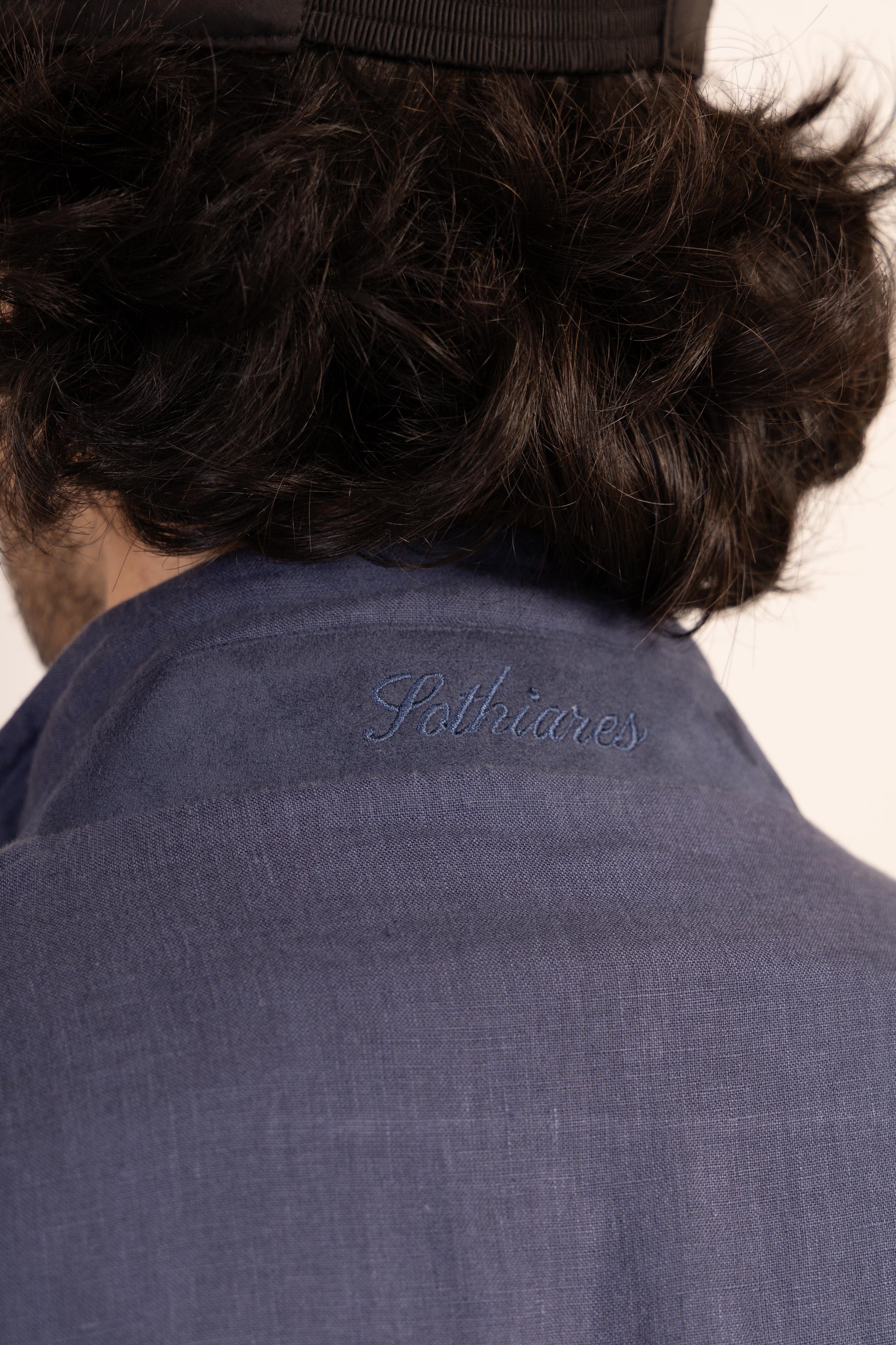 Navy Linen gilet