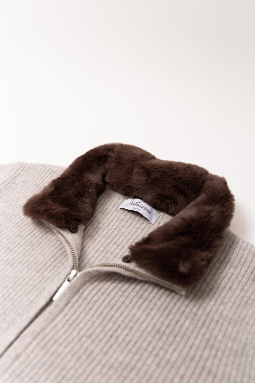 Fur Lined Wool blouson Grey