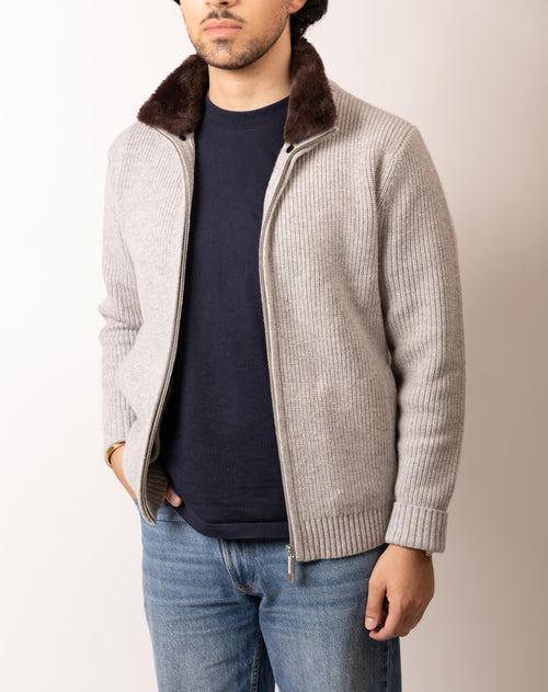 Fur Lined Wool blouson Grey