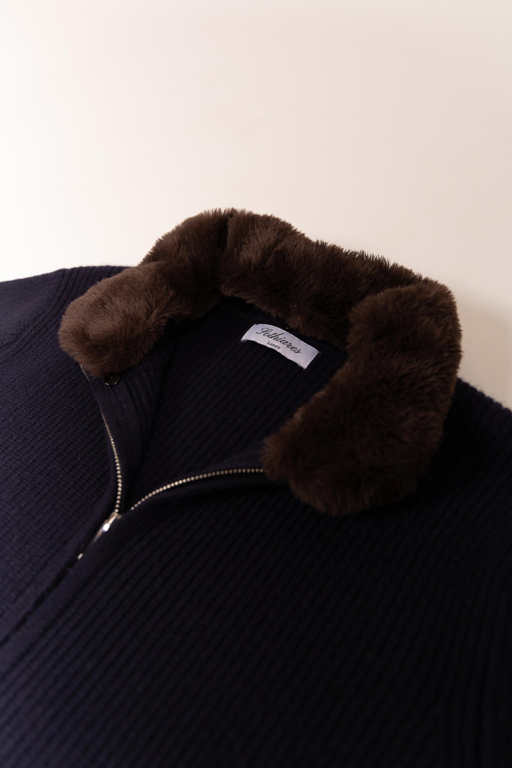 Fur Lined Wool Blouson Navy