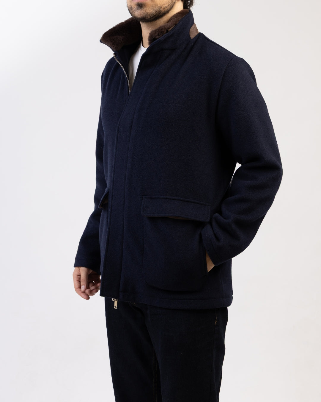 Fur Collar Wool Coat