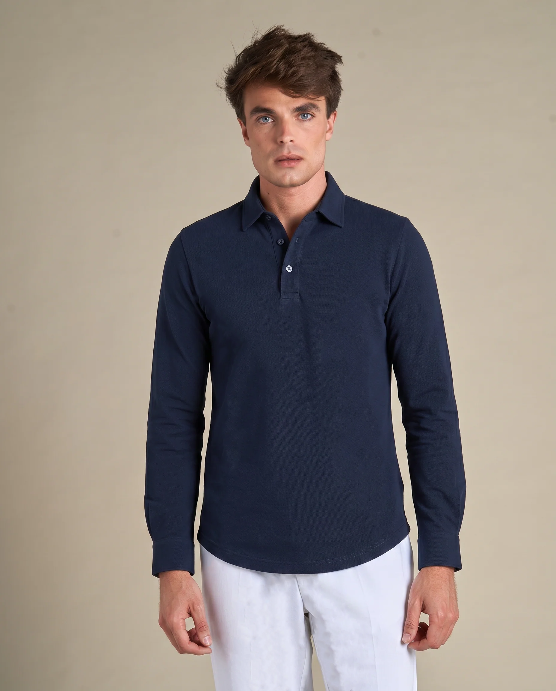 One-Piece Collar Polo | Navy