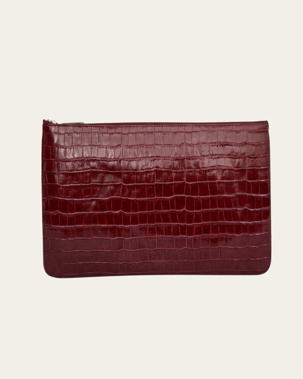 Crocodile Embossed Pouch Red