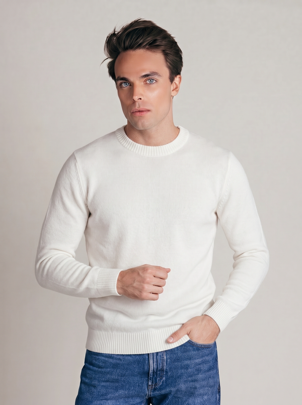 Classic Cotton Crewneck | Off-White