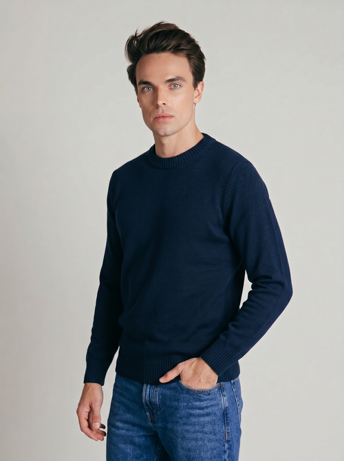 Classic Cotton Crewneck | Navy