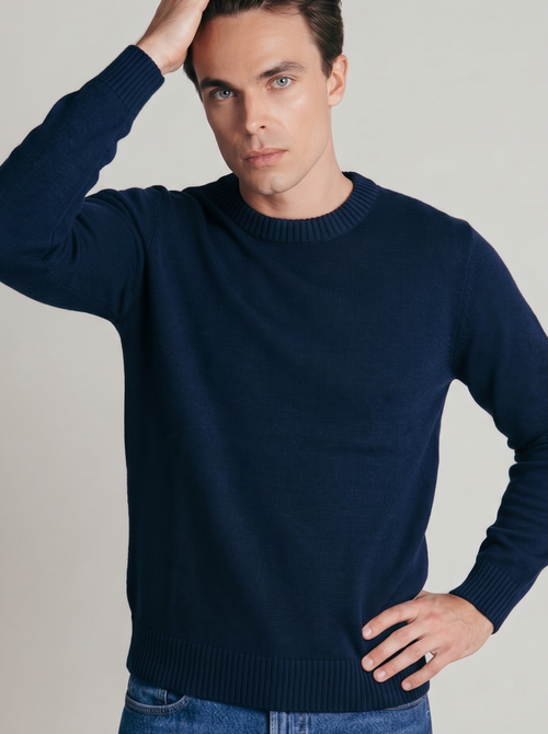 Classic Cotton Crewneck | Navy