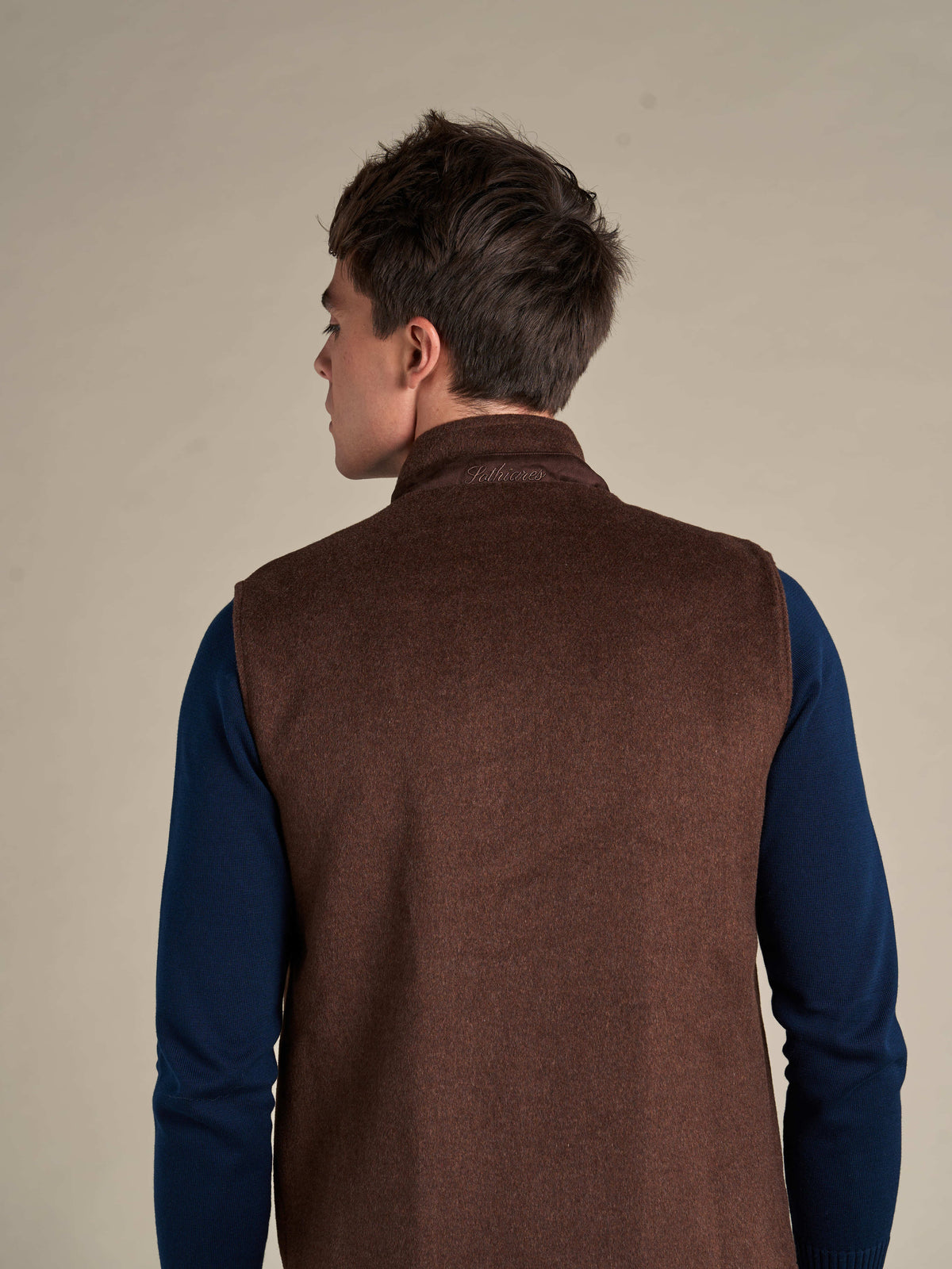 Reversible Wool Gilet | Brown