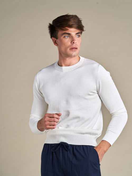 Classic Cotton Crewneck | Off-White