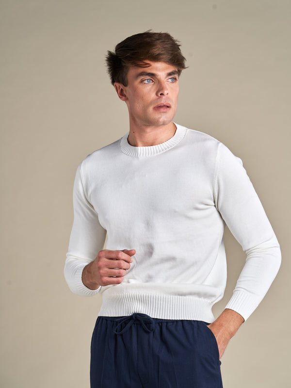 Classic Cotton Crewneck | Off-White