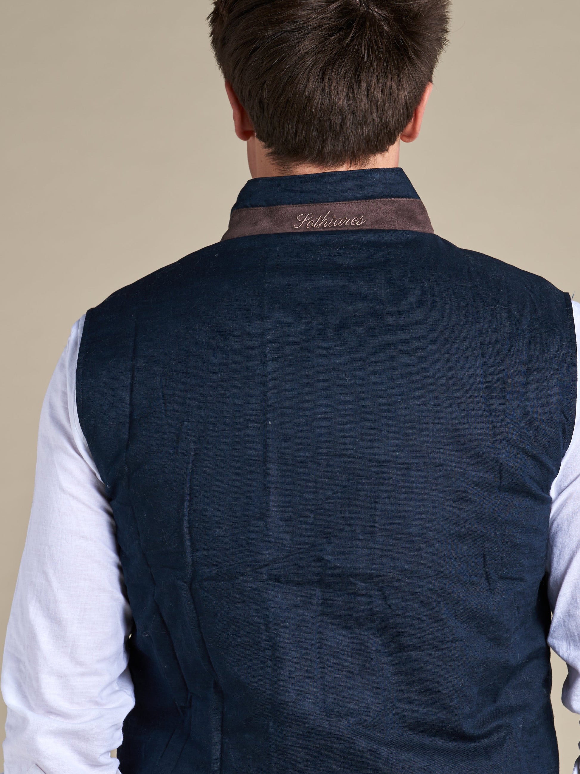 Linen gilet | Navy
