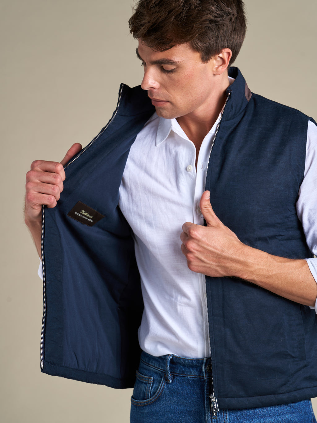 Linen gilet | Navy