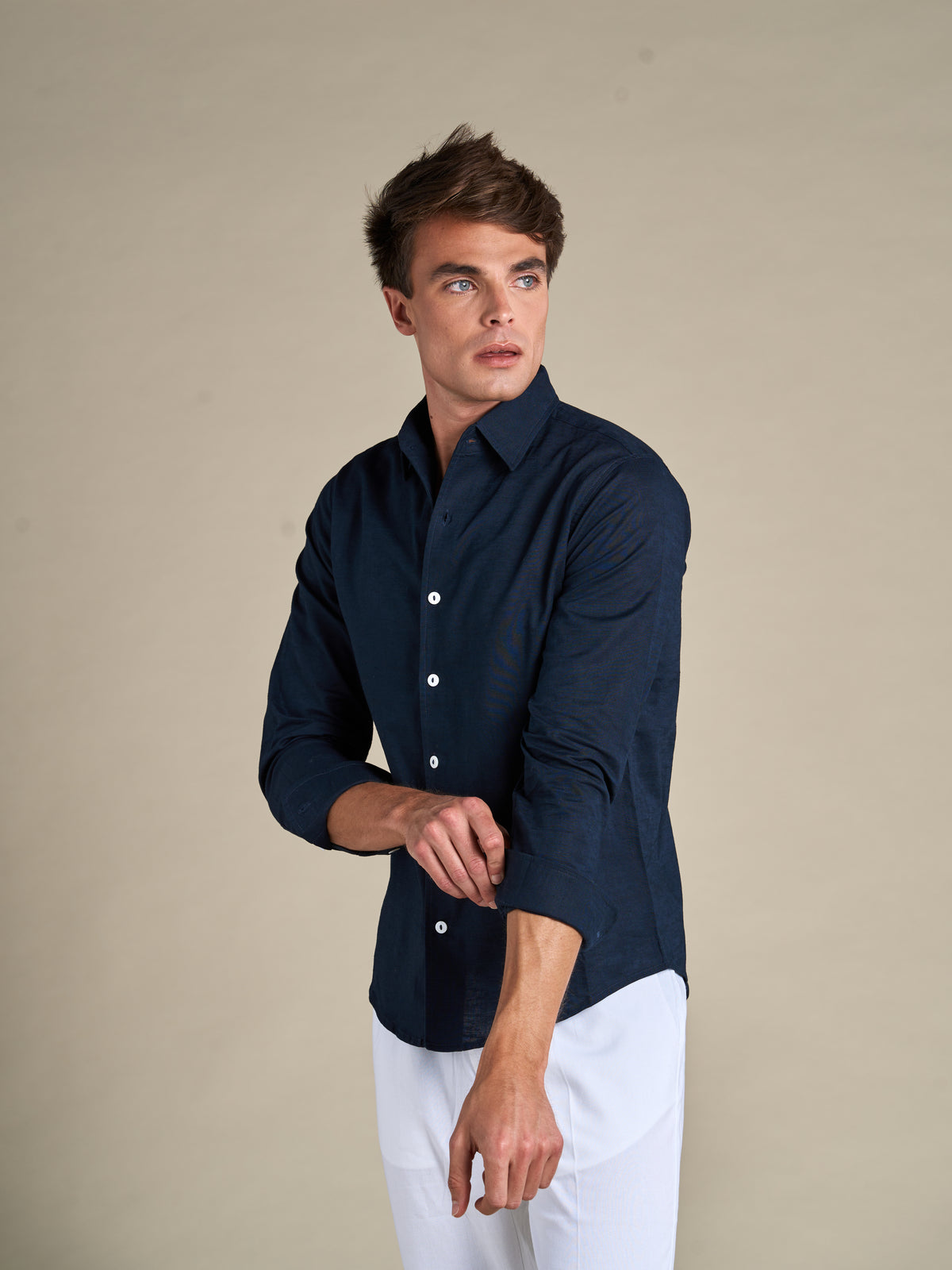Portofino Linen Shirt | Navy