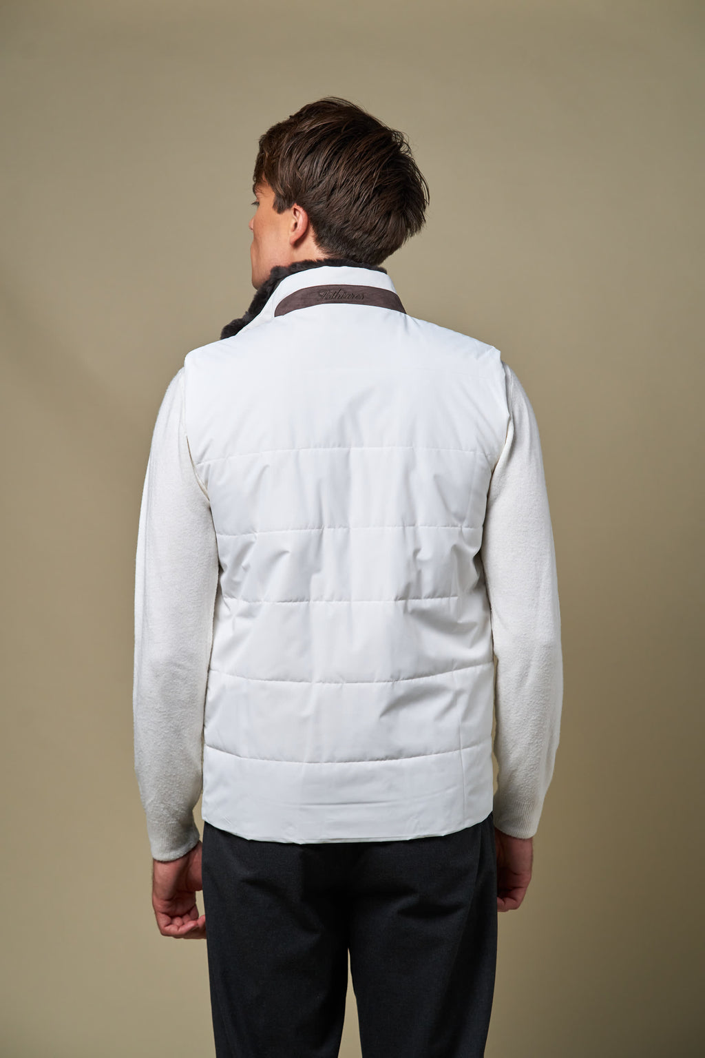 Fur Collar Gilet | White