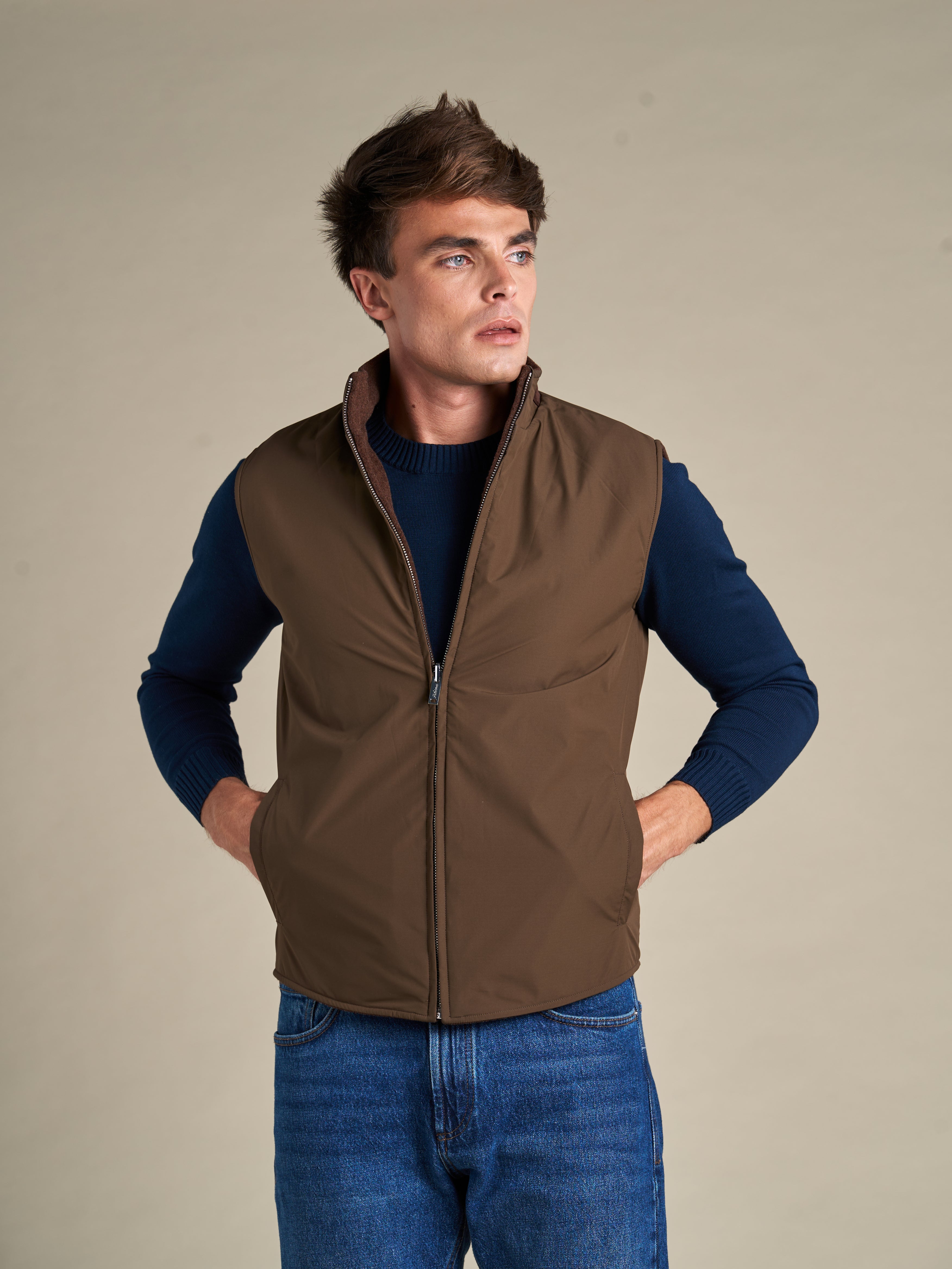 Reversible Wool Gilet | Brown – Sothiares
