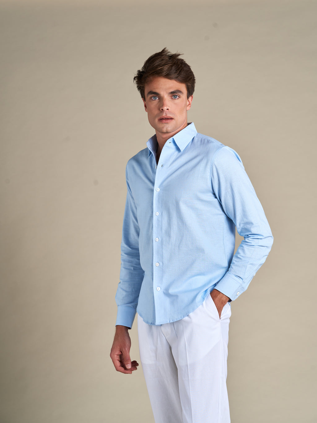 Portofino Linen Shirt | Light blue