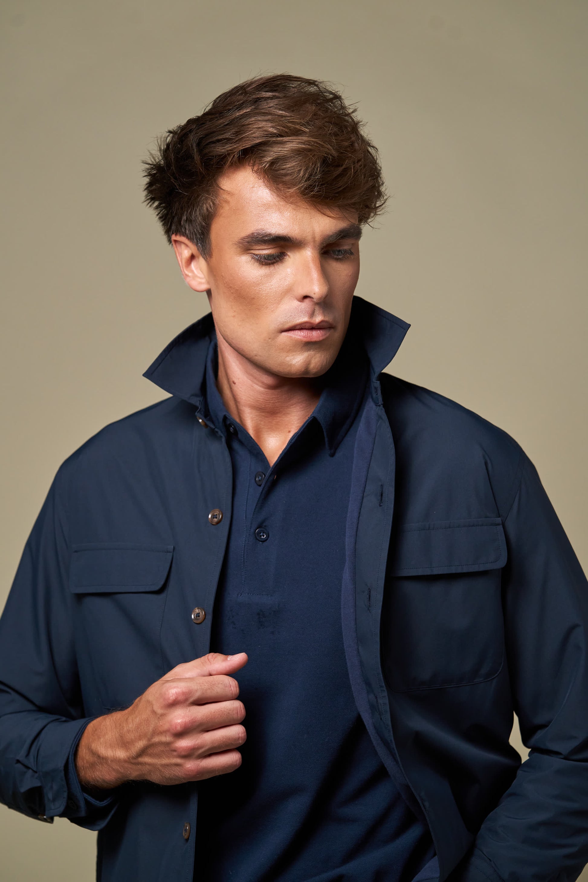 Polyester Overshirt | Navy