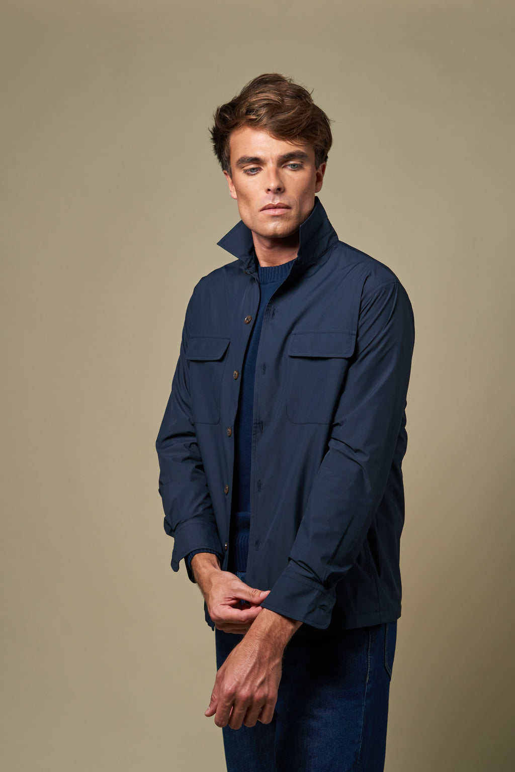 Polyester Overshirt | Navy