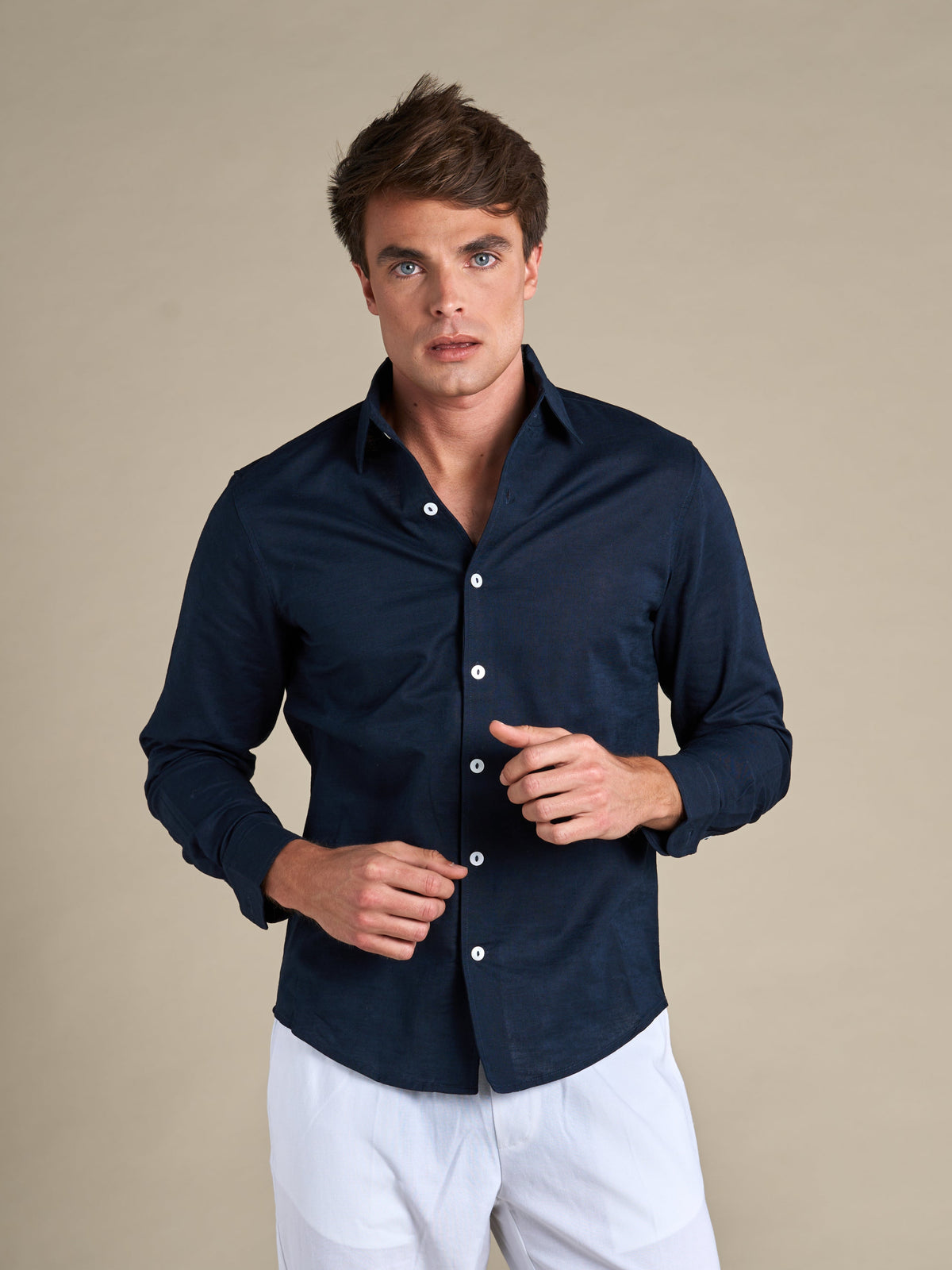 Portofino Linen Shirt | Navy