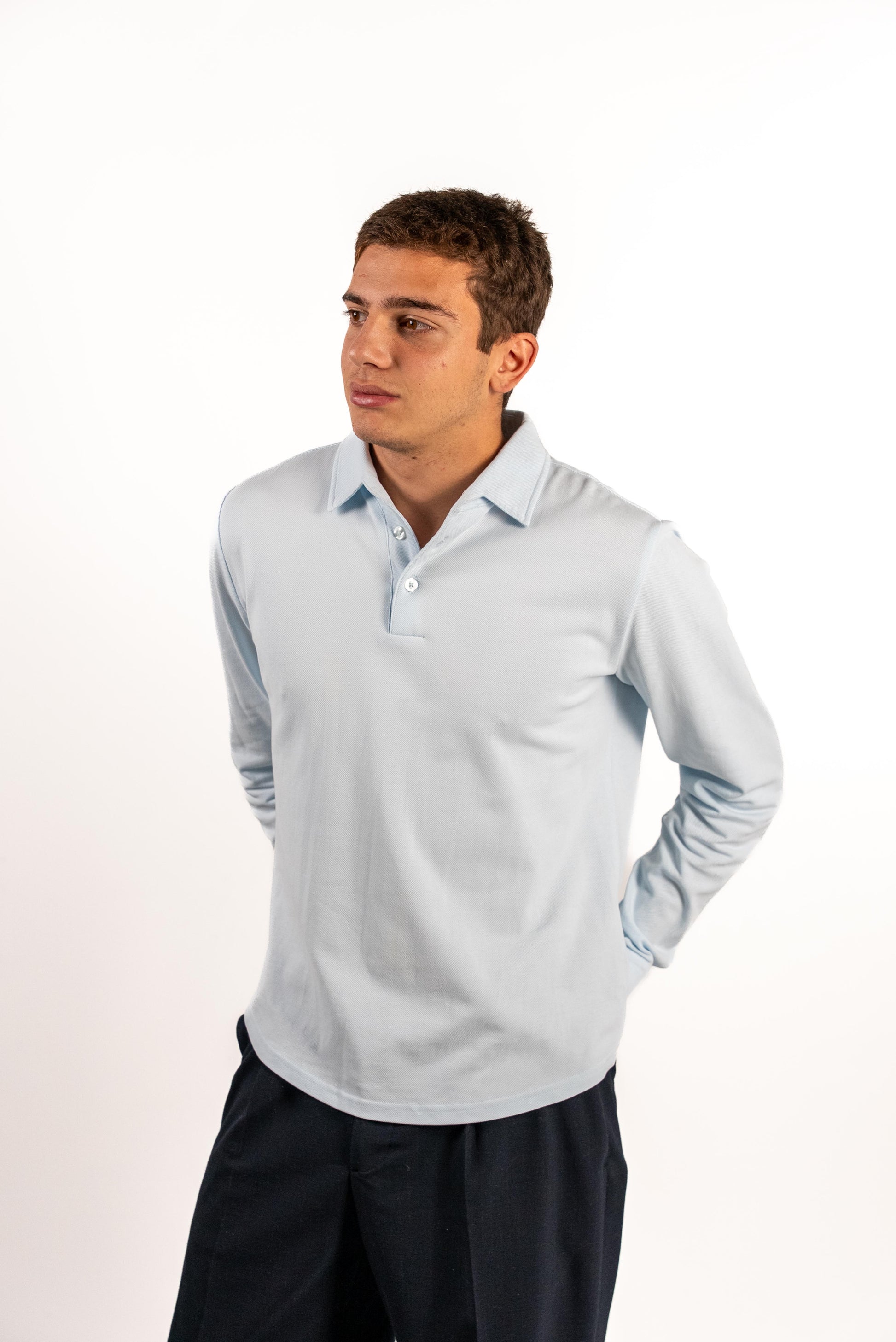 One-Piece Cotton polo | Light Blue