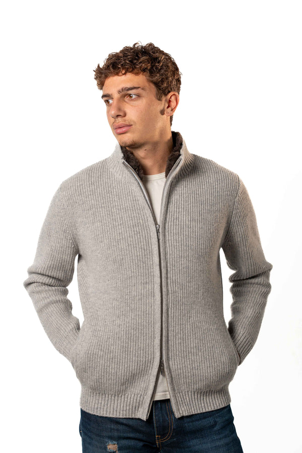 Fur Collar Wool Blouson | Grey