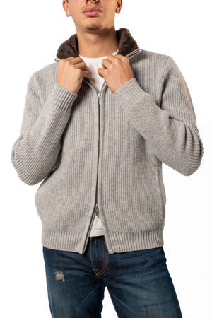 Fur Collar Wool Blouson | Grey